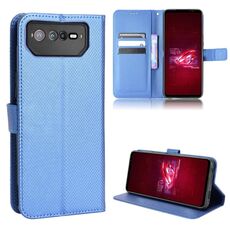Per ASUS ROG Phone 6 / 6 Pro Custodia per telefono in pelle con struttura a diamante (blu)
