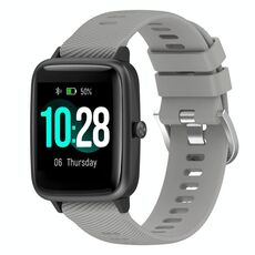 Per Xiaomi Haylou Solar LS01 19mm Cinturino in silicone strutturato a croce (grigio chiaro)