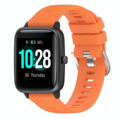 Per Xiaomi Haylou Solar LS01 19mm Cinturino in silicone strutturato a croce (arancione)
