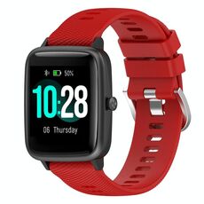 Per Xiaomi Haylou Solar LS01 19mm Cinturino in silicone strutturato a croce (rosso)