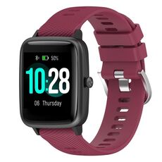 Per Xiaomi Haylou Solar LS01 19mm Cinturino in silicone strutturato a croce (rosso vino)