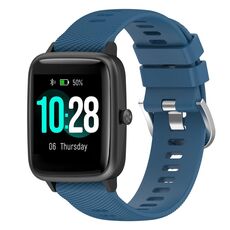 Per Xiaomi Haylou Solar LS01 19mm Cinturino in silicone strutturato a croce (blu scuro)