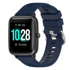 Per Xiaomi Haylou Solar LS01 19mm Cinturino in silicone strutturato a croce (blu notte)