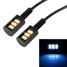1 paio DC12V 0.4W 3LEDs SMD-5630 luce targa per auto/moto, lunghezza cavo: 27 cm (luce blu ghiaccio)