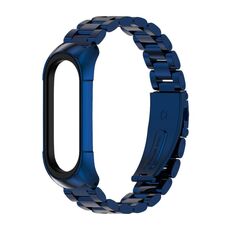 Per Xiaomi Mi Band 6 / 6 NFC MIJOBS TF2 Cinturino in acciaio inossidabile con tre perline (blu)