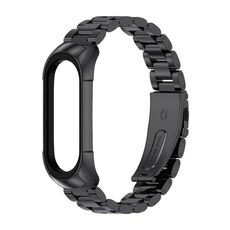 Per Xiaomi Mi Band 6 / 6 NFC MIJOBS TF2 Cinturino in acciaio inossidabile con tre perline (nero)