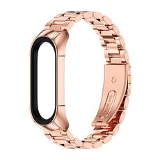 Per Xiaomi Mi Band 6 / 6 NFC MIJOBS TF2 Cinturino in acciaio inossidabile con tre perline (oro rosa)