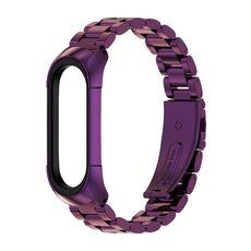 Per Xiaomi Mi Band 6 / 6 NFC MIJOBS TF2 Cinturino in acciaio inossidabile con tre perline (viola)