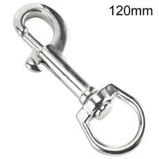 Gancio per guinzaglio per animali domestici con gancio singolo girevole in acciaio inossidabile, specifica: 120 mm