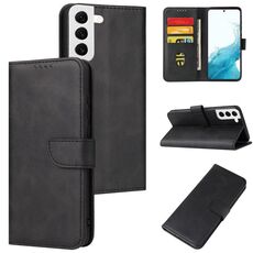 Per Samsung Galaxy S22 5G Custodia per telefono in pelle con fibbia con fibbia in vitello (nero)