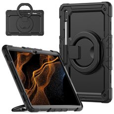 Per Samsung Galaxy Tab S8 Ultra supporto per bracciale in silicone + custodia per tablet PC (nero)