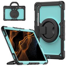 Per Samsung Galaxy Tab S8 Ultra Supporto per bracciale in silicone + Custodia per tablet PC (azzurro)