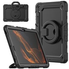 Per Samsung Galaxy Tab S8 + / S7 + Supporto per bracciale in silicone + Custodia per tablet PC (nero)