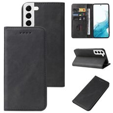 Per Samsung Galaxy S22 + 5G Custodia per cellulare in pelle magnetica con struttura in vitello (nero)