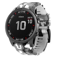 Per cinturino in silicone mimetico Garmin Fenix 7 (bianco)