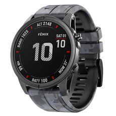 Per cinturino in silicone mimetico Garmin Fenix 7 (grigio)