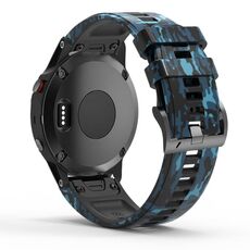 Per cinturino in silicone mimetico Garmin Fenix 7 (blu)