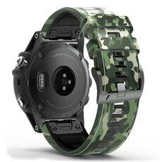 Per cinturino in silicone mimetico Garmin Fenix 7 (verde)
