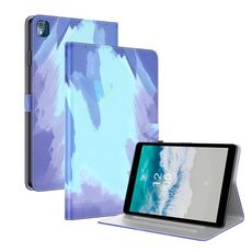 Per Nokia T10 Custodia per tablet in pelle con motivo ad acquerello (Neve invernale)