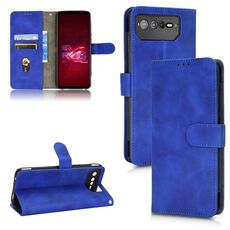 Per Asus ROG Phone 6 Custodia per cellulare magnetica in pelle con sensazione di pelle (blu)