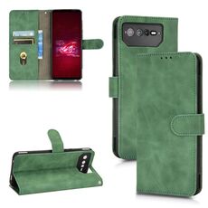 Per Asus ROG Phone 6 Custodia per cellulare magnetica in pelle con sensazione di pelle (verde)