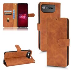 Per Asus ROG Phone 6 Custodia per cellulare magnetica in pelle con vibrazione (marrone)