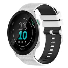 Per Garmin Forerunner 158 Cinturino in silicone bicolore a scacchi da 20 mm (bianco + nero)