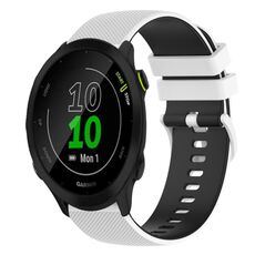 Per Garmin Forerunner 55 Cinturino in silicone bicolore a scacchi da 20 mm (bianco + nero)