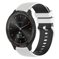 Per GarminMove 3 Cinturino in silicone bicolore a scacchi da 20 mm (bianco + nero)
