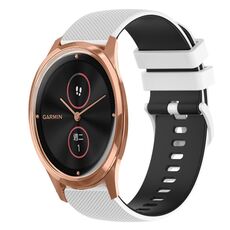 Per cinturino in silicone bicolore a scacchi da 20 mm GarminMove Luxe (bianco + nero)