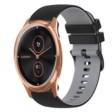 Per cinturino in silicone bicolore a scacchi da 20 mm GarminMove Luxe (nero + grigio)