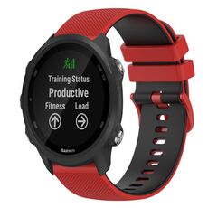 Per Garmin Forerunner 245 Cinturino in silicone bicolore a scacchi da 20 mm (rosso + nero)