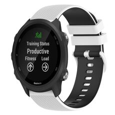Per Garmin Forerunner 245 Music 20mm Cinturino in silicone bicolore a scacchi (bianco + nero)