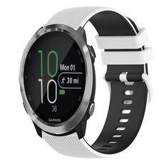 Per Garmin Forerunner 645 Cinturino in silicone bicolore a scacchi da 20 mm (bianco + nero)