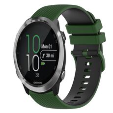 Per Garmin Forerunner 645 Music 20mm Cinturino in silicone bicolore a scacchi (verde Amy + nero)
