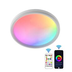Plafoniera a LED con telecomando WiFi Bluetooth 2.4G, tensione: standard USA 110 V-130 V (bianco RGBCW)