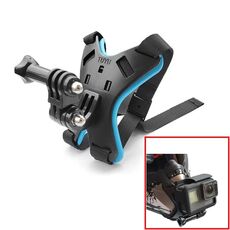 TUYU Moto Casco Mentoniera Action Camera Staffa di montaggio per cellulare Staffa blu