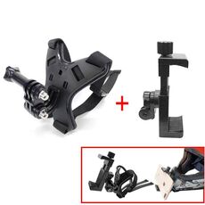 TUYU Moto Casco Chin Action Camera Staffa di montaggio per cellulare Staffa nera + Clip per cellulare