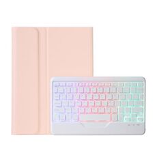 Custodia in pelle per tastiera Bluetooth ultrasottile con struttura in pelle di agnello OP11-BS con retroilluminazione per pad OPPO 11 pollici (rosa)