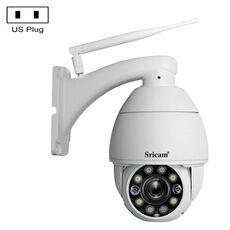 Sricam SP008C 5MP 10X Zoom IP66 Monitor per telecamera IP WiFi CCTV impermeabile, Tipo di spina: Spina americana (bianca)
