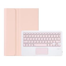OP12-A Custodia in pelle per tastiera Bluetooth ultrasottile con struttura in pelle di agnello con touchpad per OPPO Pad Air 10,4 pollici (rosa)