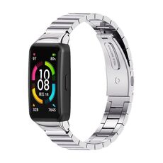 Per Huawei Band 6 / Honor Band 6/7 Mijobs Cinturino per orologio in metallo in acciaio inossidabile di bambù (argento)