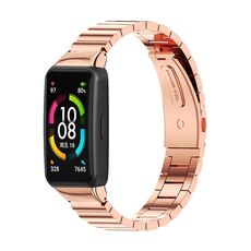 Per Huawei Band 6 / Honor Band 6/7 Mijobs Cinturino per orologio in metallo in acciaio inossidabile di bambù (oro rosa)
