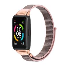 Per Huawei Band 6 / Honor Band 6/7 Cinturino in nylon traspirante Mijobs (oro rosa sabbia rosa)