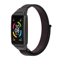 Per Huawei Band 6 / Honor Band 6/7 Cinturino in nylon traspirante Mijobs (nero rosso)