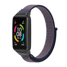 Per Huawei Band 6 / Honor Band 6/7 Cinturino in nylon traspirante Mijobs (blu notte nero)