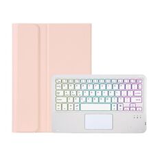 OP12-AS Pelle di agnello Texture Custodia in pelle ultrasottile con tastiera Bluetooth con touchpad e retroilluminazione per OPPO Pad Air 10,4 pollici (rosa)