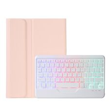 OP12-BS Pelle di agnello Texture Custodia in pelle ultrasottile con tastiera Bluetooth con retroilluminazione per OPPO Pad Air 10,4 pollici (rosa)