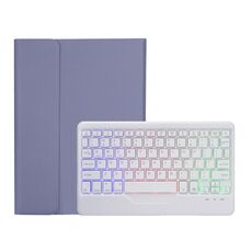 OP12-BS Pelle di agnello Texture Custodia in pelle ultrasottile con tastiera Bluetooth con retroilluminazione per OPPO Pad Air 10,4 pollici (viola)