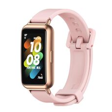 Per Huawei Band 7/7 NFC MIJOBS Cinturino in silicone traspirante (oro rosa rosa)